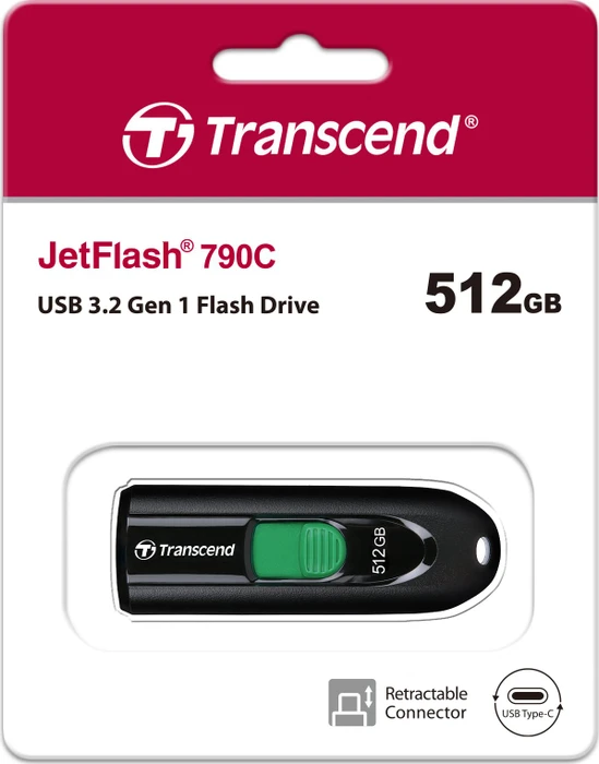Transcend JetFlash 790C 512GB, USB-C, USB 3.2 Gen 1×1