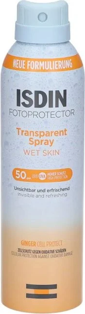 Isdin Fotoprotector Transparent Wet Skin Sonnenspray LSF50, 250ml