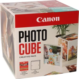 Canon Plus Glossy II PP-201 Photo Cube cyan Fotopapier hochglänzend weiß, 13x13cm, 265g/m², 40 Blatt