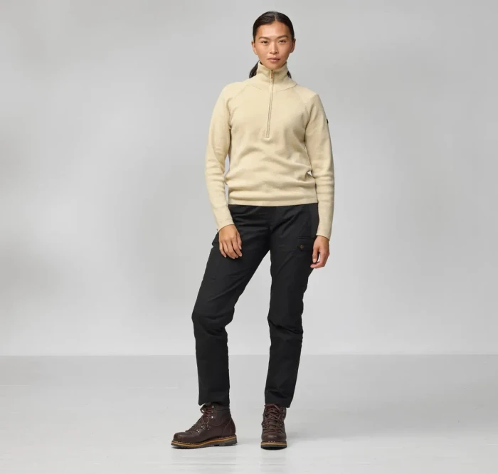 Fjällräven Övik Lite Half Zip Pullover light beige (Damen)