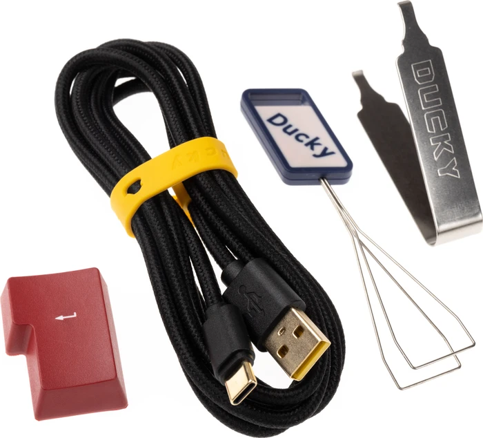 Ducky Origin Phantom Black, Retro schwarz, MX RED, USB, DE