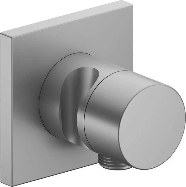 Keuco IXMO 59557 Pure 2-Wege Ab- und Umstellventil mit Schlauchanschluss und Brausehalter eckig aluminium-finish