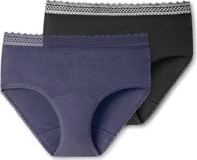 Schiesser Secret Care Panty Spitze schwarz, 2 Stück (verschiedene Größen)