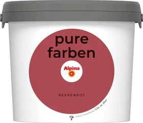 Alpina Farben Pure Farben Wandfarbe Beerenrot innen rot, 2.5l