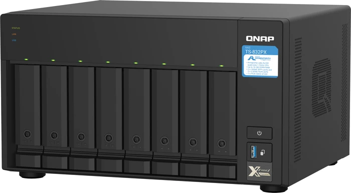 QNAP Turbo Station TS-832PX-4G 144TB, 4GB RAM, 2x SFP+ 10Gb/s, 2x RJ-45 2.5GBase-T