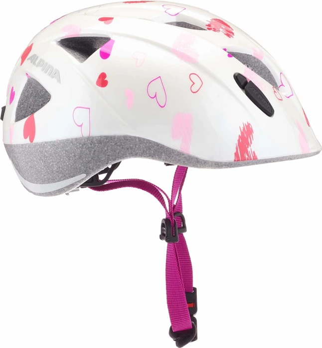Alpina Ximo Kinderhelm white hearts
