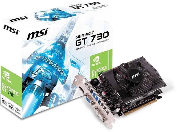 MSI GeForce GT 730, N730-2GD3, 2GB DDR3, VGA, DVI, HDMI