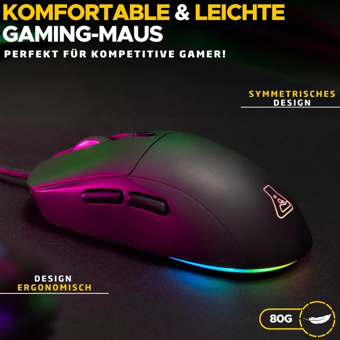 The G-Lab Kult Cobalt Gaming Mouse, schwarz, USB