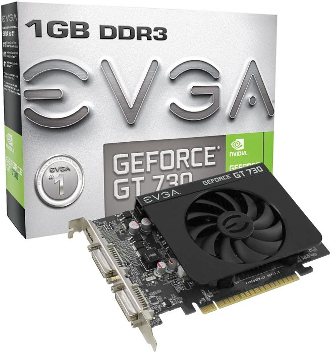 EVGA GeForce GT 730, 1GB DDR3, 2x DVI, Mini HDMI