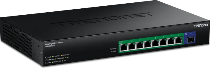 TRENDnet TPE Rackmount 2.5G Switch, 8x RJ-45, 1x SFP+, 480W PoE++