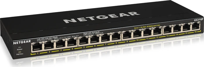 Netgear SOHO GS300 Desktop Gigabit Switch, 16x RJ-45, 115W PoE+