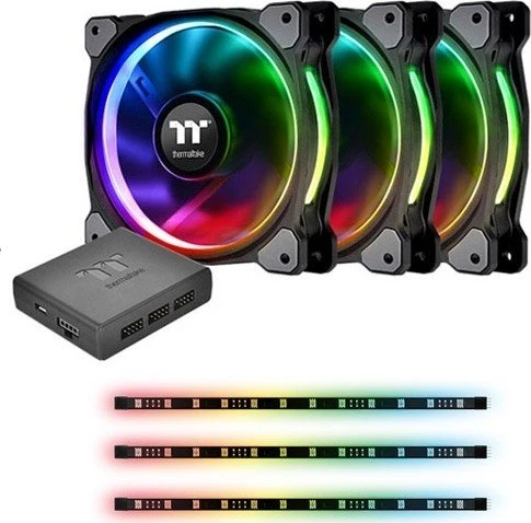 Thermaltake Riing Plus 12 RGB Radiator Fan Lumi Plus TT Premium Edition Combo Kit, LED-Steuerung, LED-Strips, 120mm, 3er-Pack
