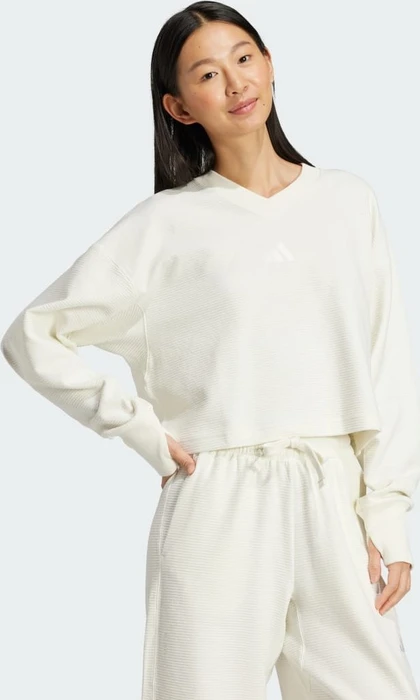 adidas ALL SZN Ribbed V-Neck Sweatshirt (Damen)