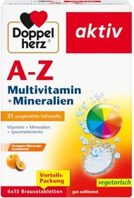 Doppelherz aktiv A-Z Multivitamin + Mineralien Brausetabletten, 90 Stück (6x 15 Stück)