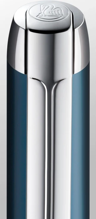 Pelikan Pura P40 petrolblau/silber, rechte Hand, mittel, Geschenkbox