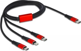 DeLOCK USB Ladekabel 3 in 1 USB Type-C zu Lightning/Micro USB/USB Type-C 1.0m