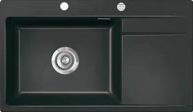 systemceram Stema 86 SL F Einbau Becken links mit Ablauffernbedienung nigra