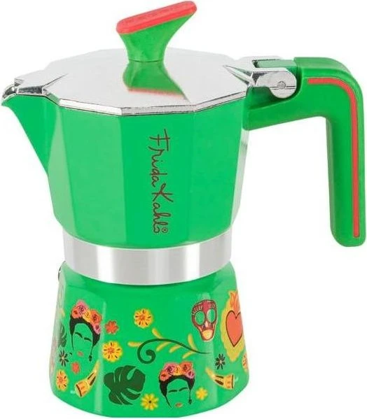 Pedrini Frida Kahlo 2 Tassen Espressokanne grün