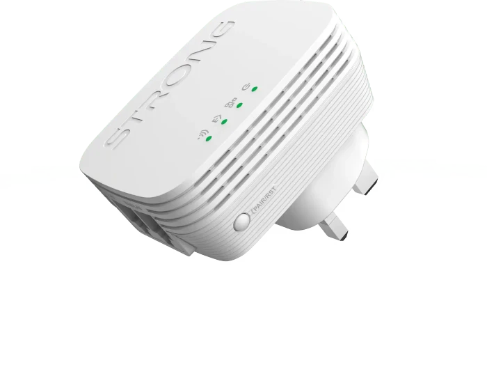 Strong Powerline Wi-Fi 600 Kit Mini, UK-Version, Powerline/WLAN-Access Point und Powerline-Adapter Set, 2er-Bundle