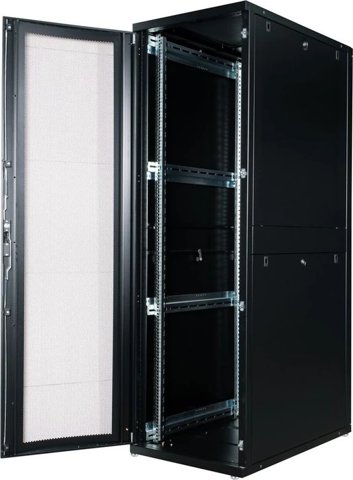 Roline / Secomp Pro Serie 19" Serverschrank 42HE, montiert, Gitternetztür, IP20, RAL 9005, 1000mm tief