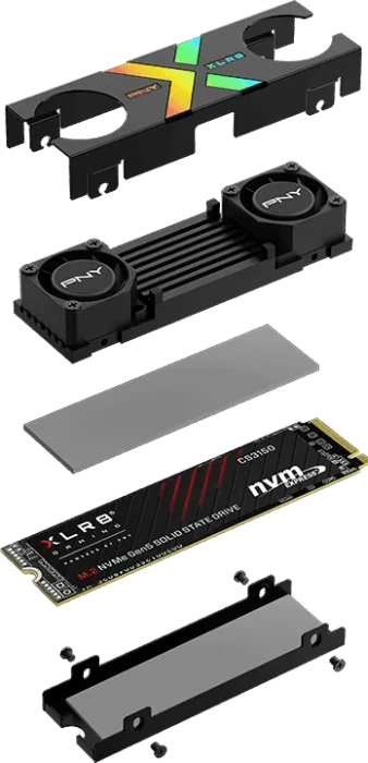 PNY XLR8 CS3150 2TB, M.2 2280 / M-Key / PCIe 5.0 x4, Kühlkörper