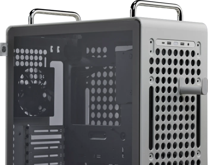 Cooler Master Qube 540 Moonstone, grau, Glasfenster