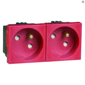 Peha Concept 45 Steckdose Erdungsstift 2fach, rot