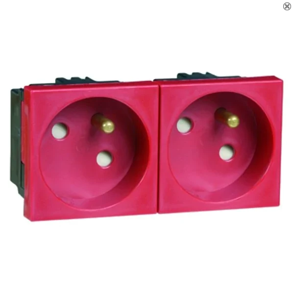 Peha Concept 45 Steckdose Erdungsstift 2fach, rot
