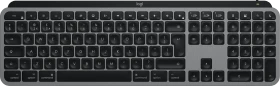 Logitech Keys S for Mac, Space Gray, schwarz/grau, LEDs weiß, Logi Bolt, USB/Bluetooth, UK (920-011635)