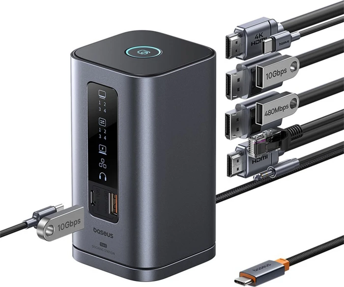 Baseus Spacemate 11-in-1 Docking Station, Mac, Multiport-Adapter, USB-C 3.1 [Stecker]