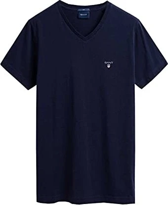 Gant Slim Fit Shield V-Neck T-Shirt kurzarm evening blue (Herren)