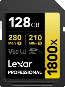 Lexar Professional 1800x Gold Series R280/W210 128GB, UHS-II U3, Class 10