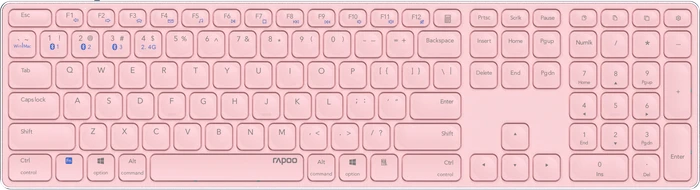 Rapoo E9800M Multi-mode Wireless Ultra-slim Keyboard rosa, USB/Bluetooth, DE