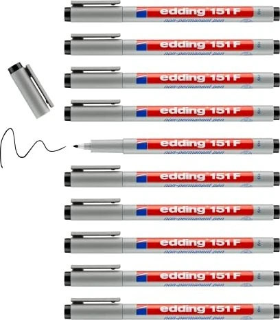 edding 151 F Folienschreiber schwarz, 10er-Pack