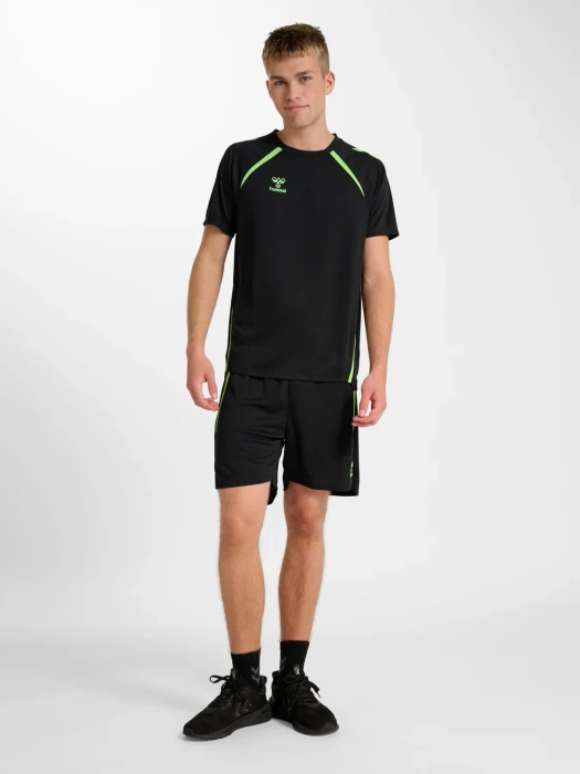 hummel Lead 2.0 Funktionsshirt kurzarm black/green gecko (Herren)