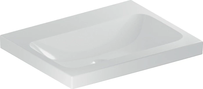 Geberit iCon Light Aufsatzwaschtisch 60cm, ohne Hahnloch, ohne Überlauf, weiß