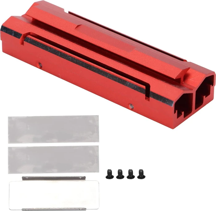 M.2 2280 Alu, doppelseitige Kühler mit Luftkanälen für SSDs, Schraubmontage, rot (verschiedene Markenbezeichnungen)