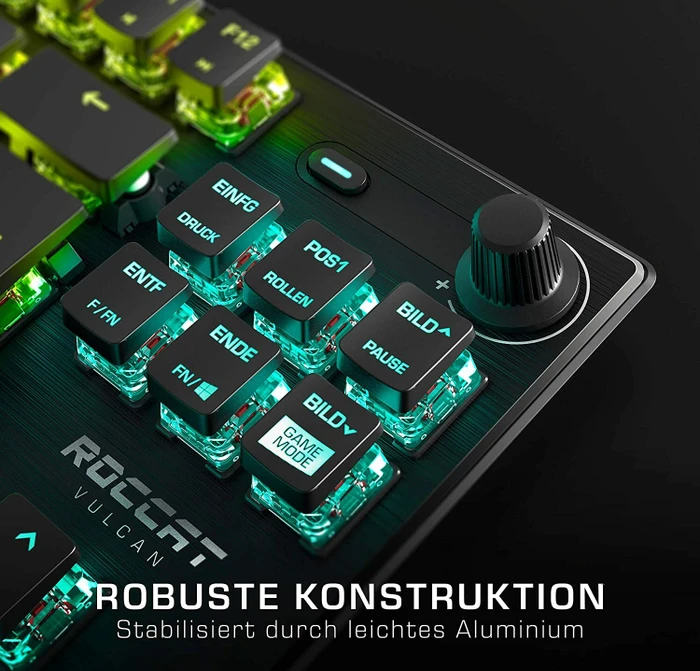 Roccat Vulcan TKL Pro, LEDs RGB, schwarz, Titan Optical Linear, USB, DE
