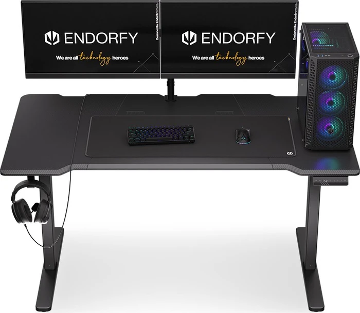 Endorfy Atlas L Electric elektrisch höhenverstellbarer Sitz-Steh-Schreibtisch 150x78cm Carbon/schwarz