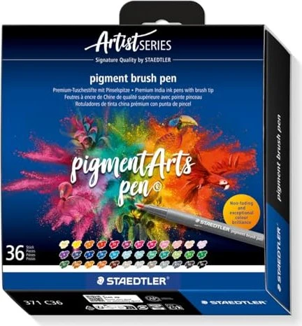 Staedtler pigment brush pen 371 sortiert, 36er-Set
