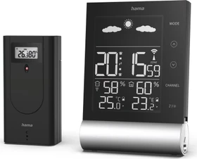 Hama Wetterstation Black Line schwarz, digital
