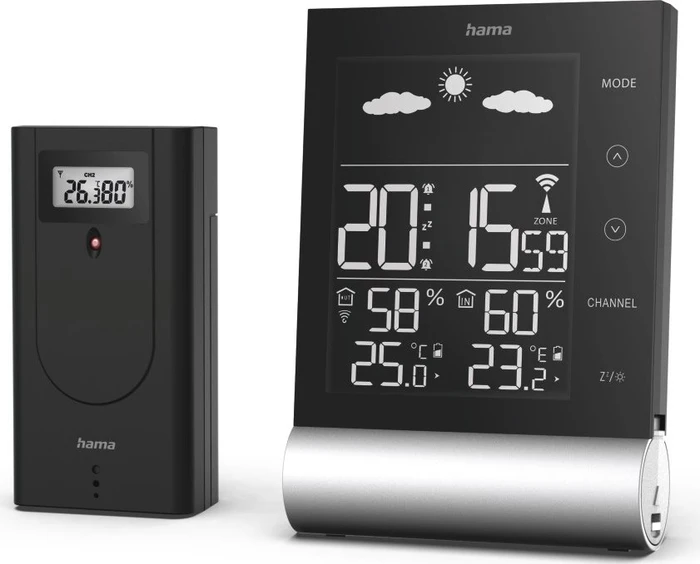 Hama Wetterstation Black Line schwarz, digital