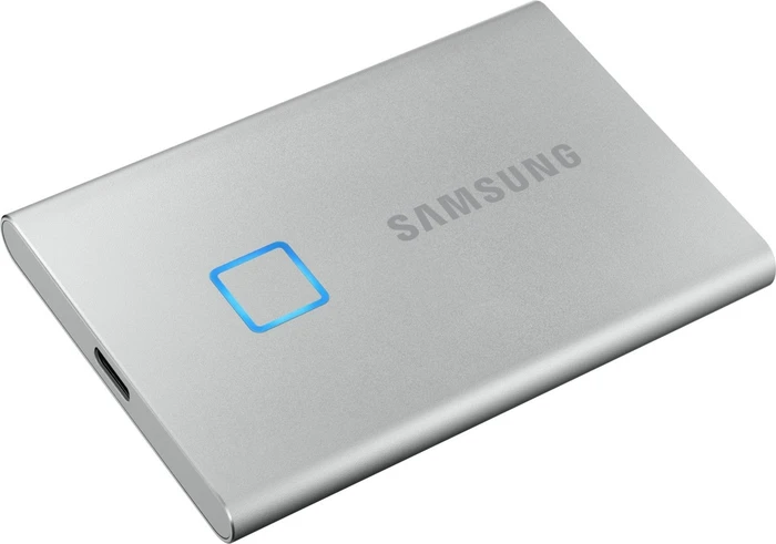 Samsung Portable SSD T7 Touch, Metallic Silver, 2TB, USB-C 3.1