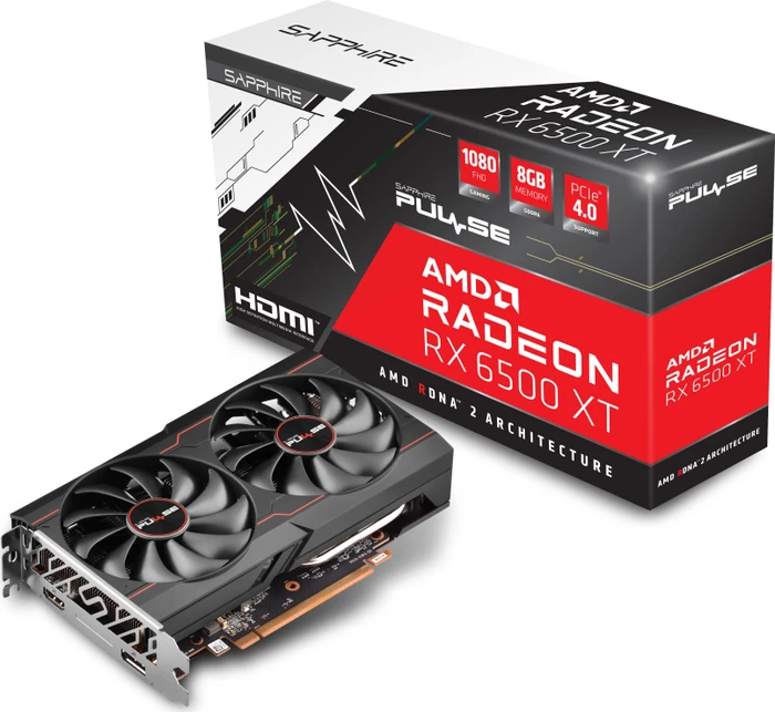 Sapphire Pulse Radeon RX 6500 XT, 8GB GDDR6, HDMI, DP, lite retail