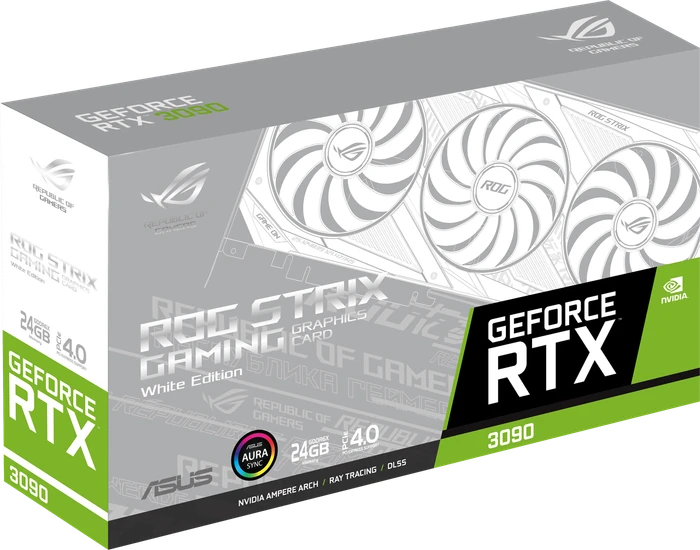 ASUS ROG Strix GeForce RTX 3090 White, ROG-STRIX-RTX3090-24G-WHITE, 24GB GDDR6X, 2x HDMI, 3x DP