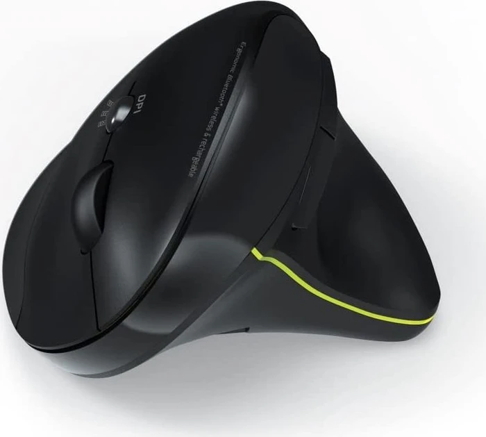 Port Designs Wireless Rechargeable Ergonomic Mouse, USB/Bluetooth