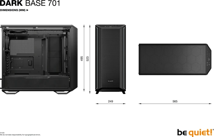 be quiet! Dark Base 701 Black, Glasfenster