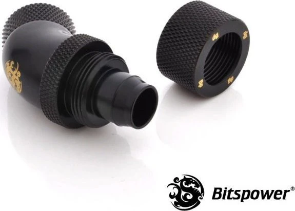 Bitspower Anschluss 45° G1/4" auf 13/10mm drehbar schwarz