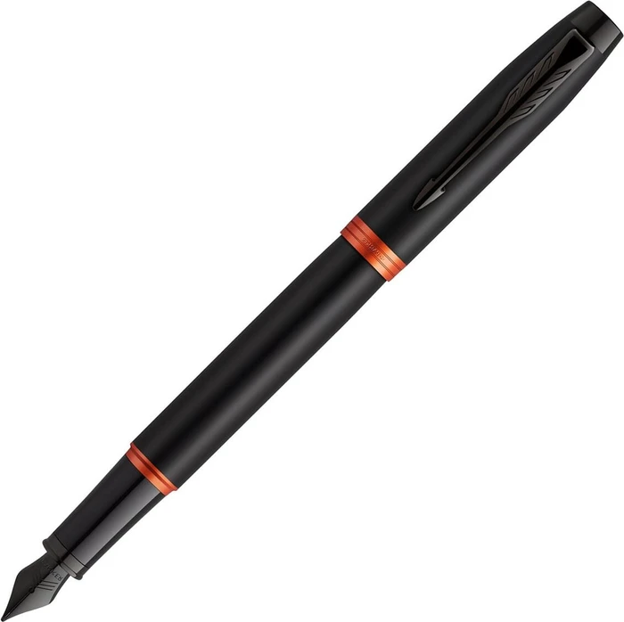 Parker IM Vibrant Rings all-black/flame schwarz, rechte Hand, mittel, Geschenkbox