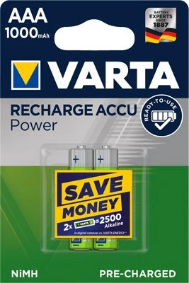 Varta Power Accu Micro AAA NiMH 1000mAh, 2er-Pack